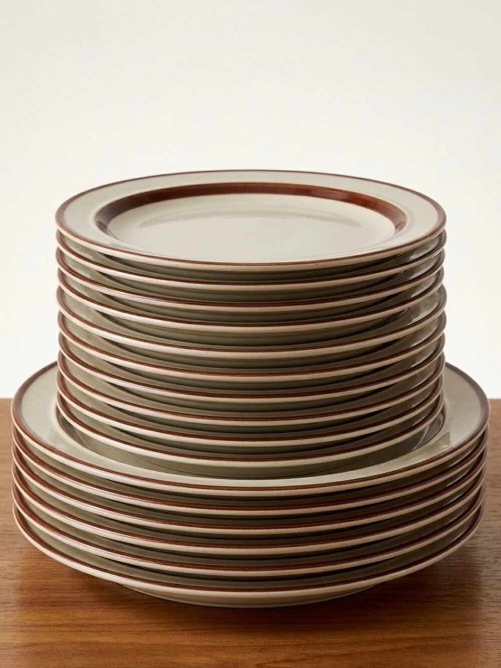 Vintage Stoneware Large Dinner Plates (Set of 7)